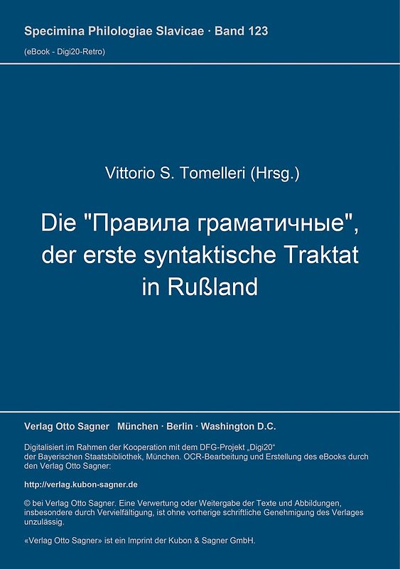 Die "Pravila gramatičnye", der erste syntaktische Traktat in Rußland