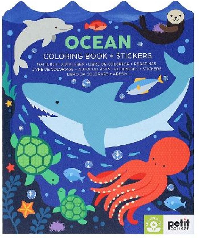 Ocean Coloring Book + Stickers