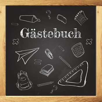 Gästebuch: Blanko Gästebuch für Klassentreffen I Motiv: Schultafel