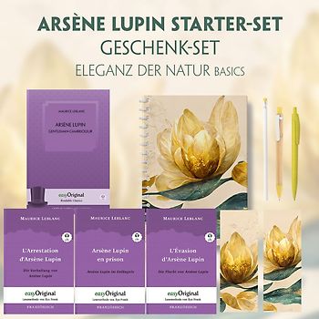 Arsène Lupin Starter-Paket Geschenkset - 4 Bücher (mit Audio-Online) + Eleganz der Natur Schreibset Basics