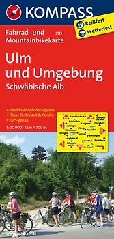 KOMPASS Fahrradkarte 3115 Ulm und Umgebung - Schwäbische Alb 1:70.000