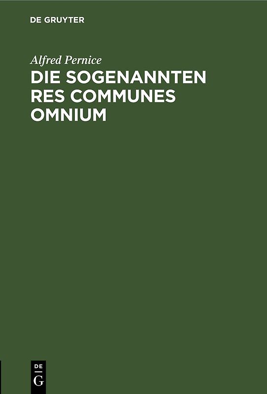 Die sogenannten Res communes omnium