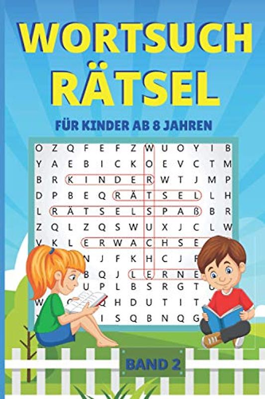 Wortsuchrätsel für Kinder ab 8 Jahren: Wortgitter Rätselheft mit 50 Buchstabenrätsel mit Lösungen | 4 Schwierigkeitsgrade |Geschenk für Mädchen & Jungen |Band 2