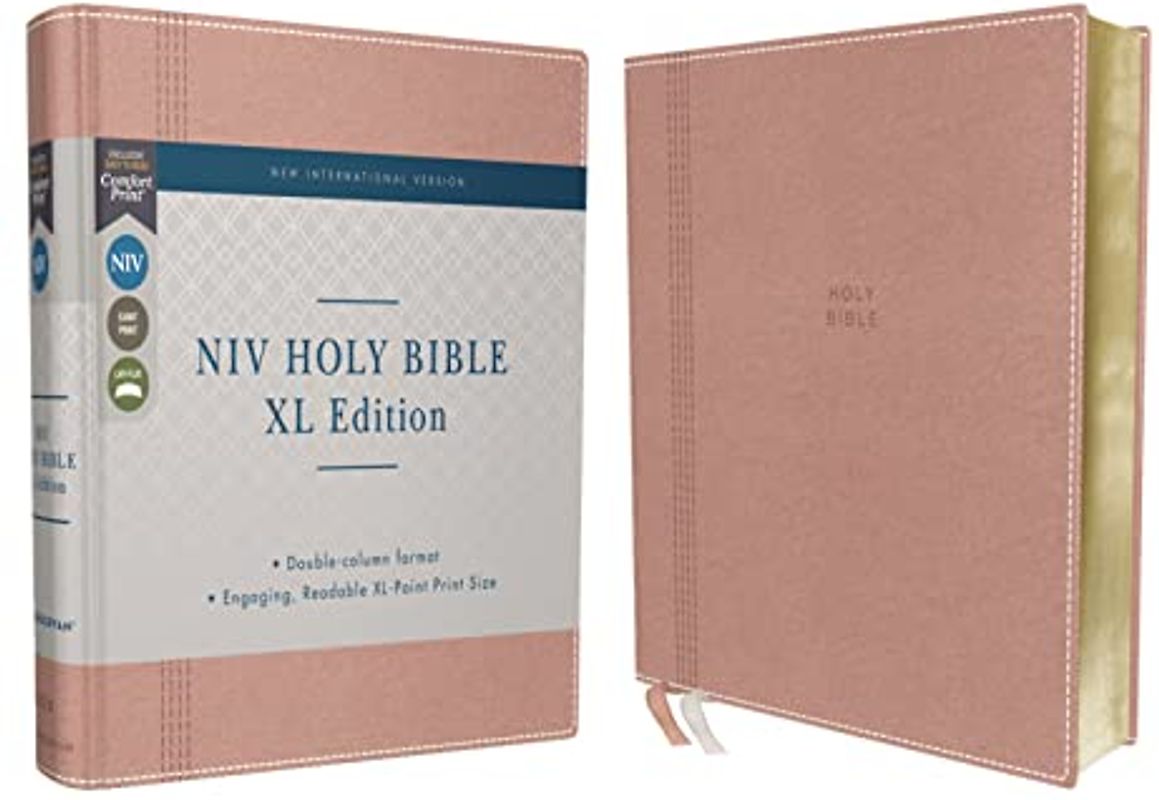 NIV, Holy Bible, XL Edition, Leathersoft, Pink, Comfort Print