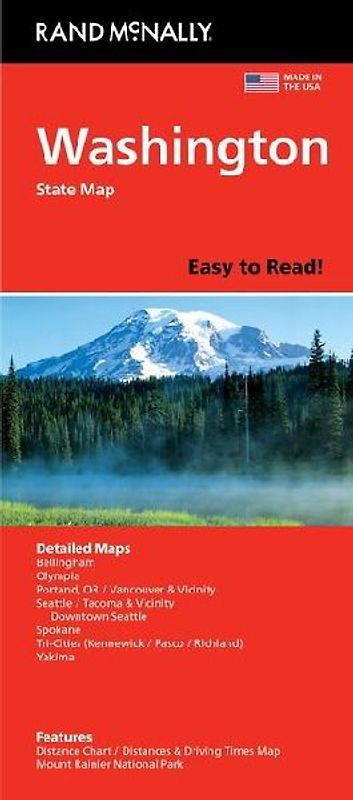 Rand McNally Easy to Read: Washington State Map