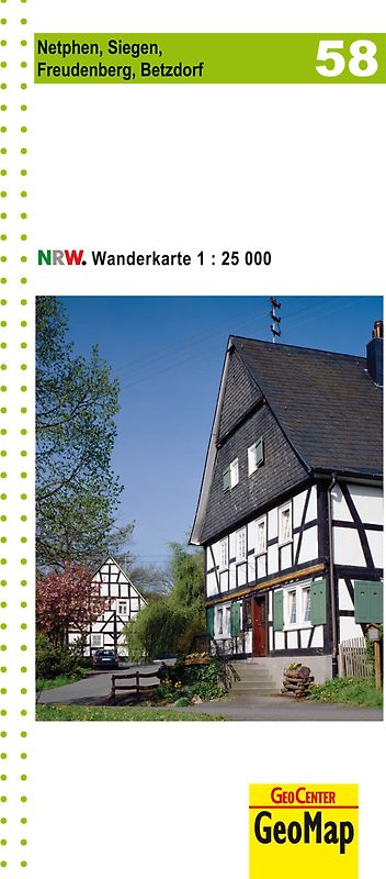 Netphen, Siegen Blatt 58, topographische Wanderkarte NRW