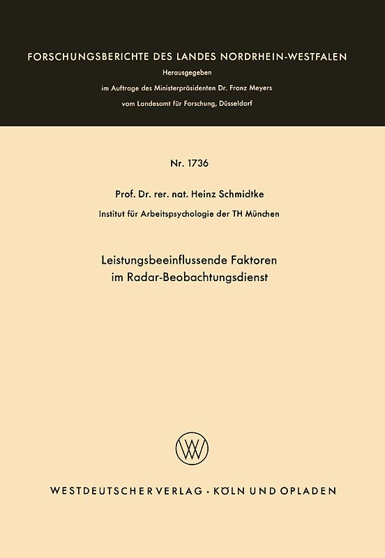 Leistungsbeeinflussende Faktoren im Radar-Beobachtungsdienst