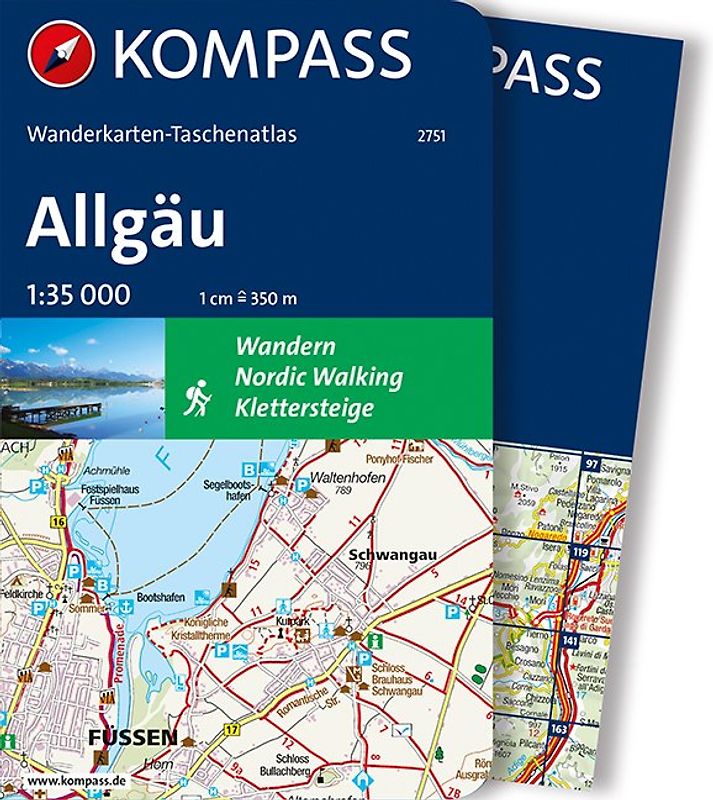KOMPASS Wanderkarten-Taschenatlas Allgäu 1:35.000