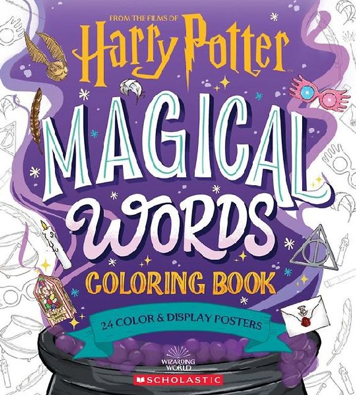 Magical Words Coloring Book: 24 Color & Frame Posters (Harry Potter)