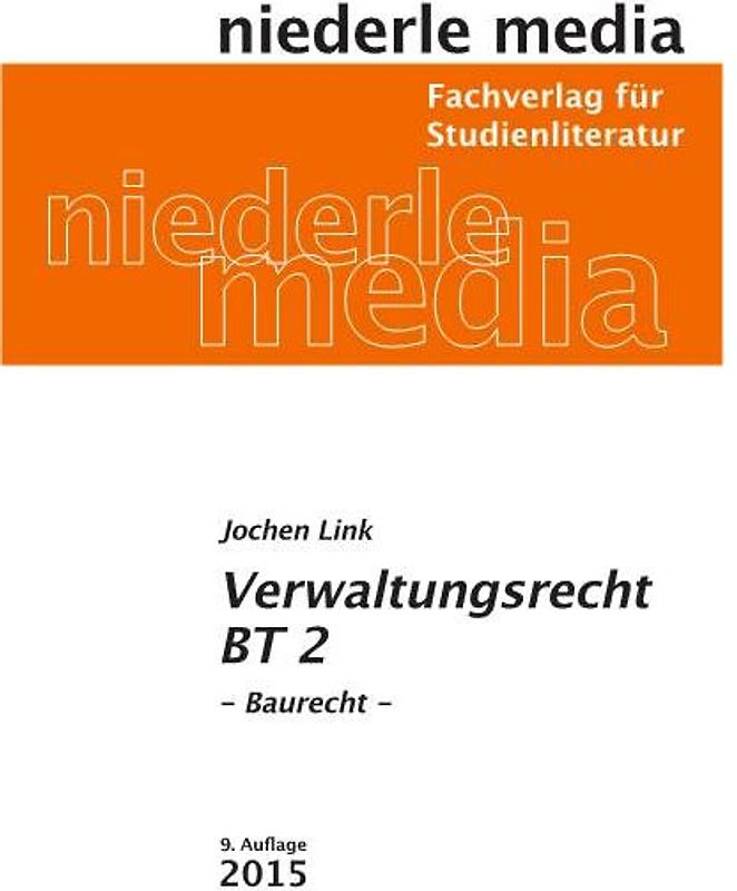 Verwaltungsrecht BT 2 - Baurecht - 2020