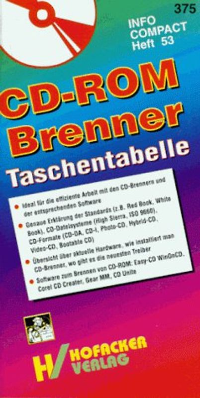 CD-ROM Brenner Taschentabelle. PC-Combo. Für die effiziente Arbeit mit den CD-Brennern und der entsprechenden Software / Handbuch