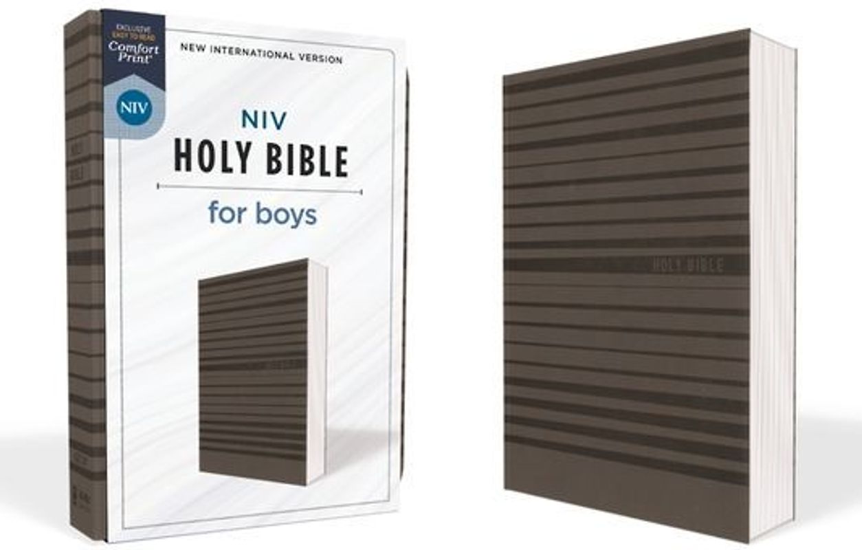 Niv, Holy Bible for Boys, Soft Touch Edition, Leathersoft, Gray, Comfort Print