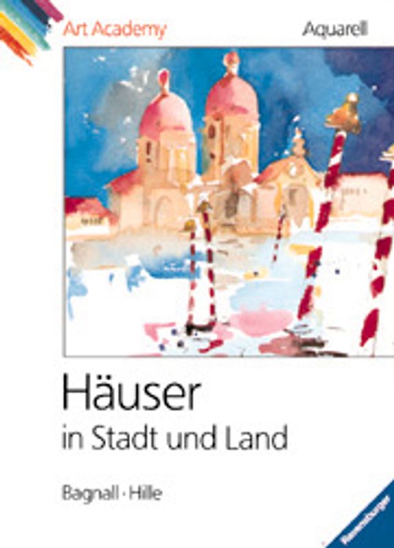Aquarell. Häuser in Stadt und Land