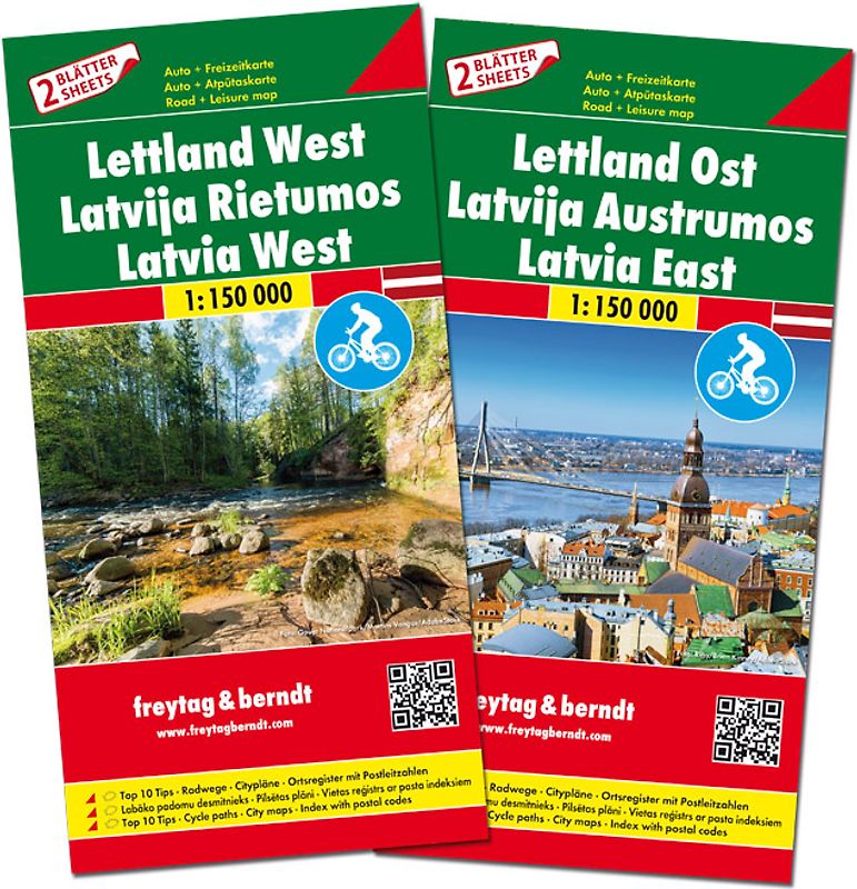 freytag & berndt Straßenkarte Lettland Set 1:150.000