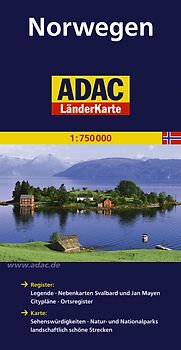 ADAC LänderKarte Norwegen 1:750 000