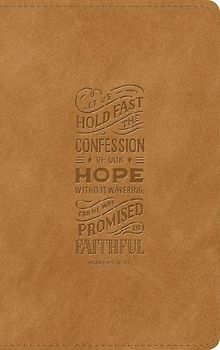 ESV Thinline Bible, Red Letter (Trutone, Nubuck Caramel, Hebrews 10:23 Design)