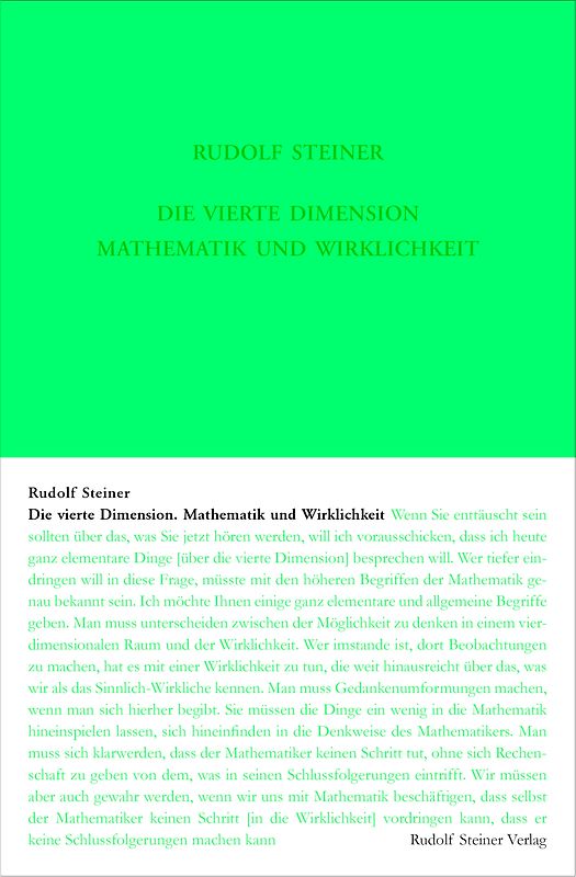 Die vierte Dimension. Mathematik und Wirklichkeit.