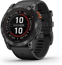 Image of Garmin Fenix 7X Pro 51 mm zwart met een zwarte siliconen polsband [Solar Edition] (Refurbished)