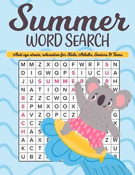 +1000 New Words Summer Word Search for Kids: A Fun and Relaxing Large Print Word Search puzzles Anti eye strain, relaxation for Kids and Adults, Seniors with Solutions
