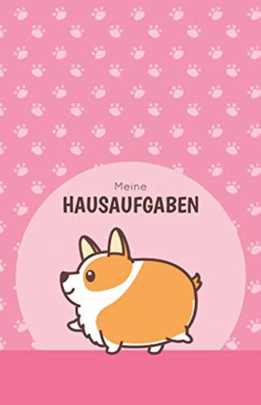 Meine Hausaufgaben: Hausaufgabenheft mit süßem Hund, Kawaii, ca. A5, für 1 komplettes Schuljahr