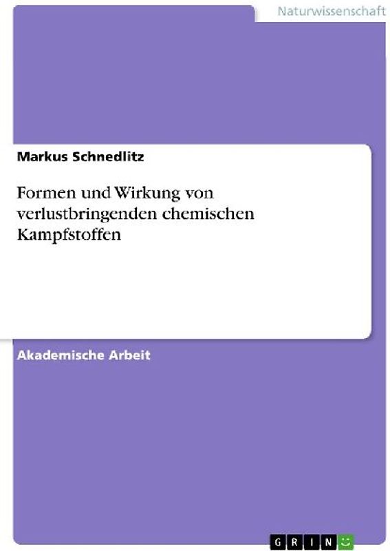 Formen und Wirkung von verlustbringenden chemischen Kampfstoffen
