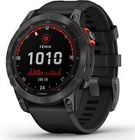 Garmin Fenix 7 47 mm gris avec bracelet en silicone noir [Wi-Fi, Solar Edition]