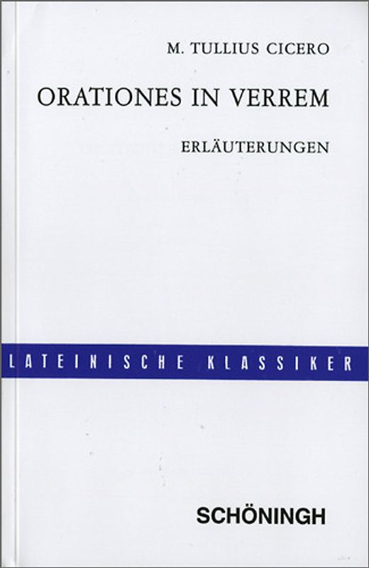 Orationes in Verrem / Lateinische Textausgaben