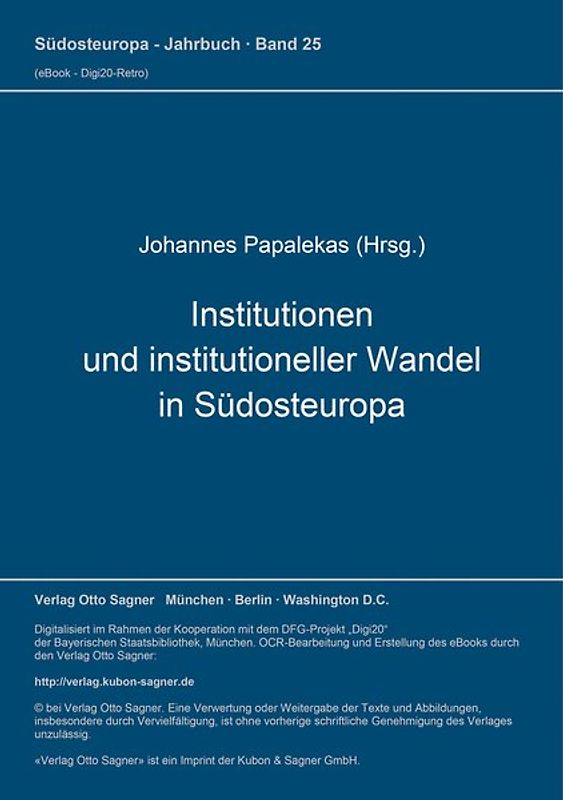 Institutionen und institutioneller Wandel in Südosteuropa