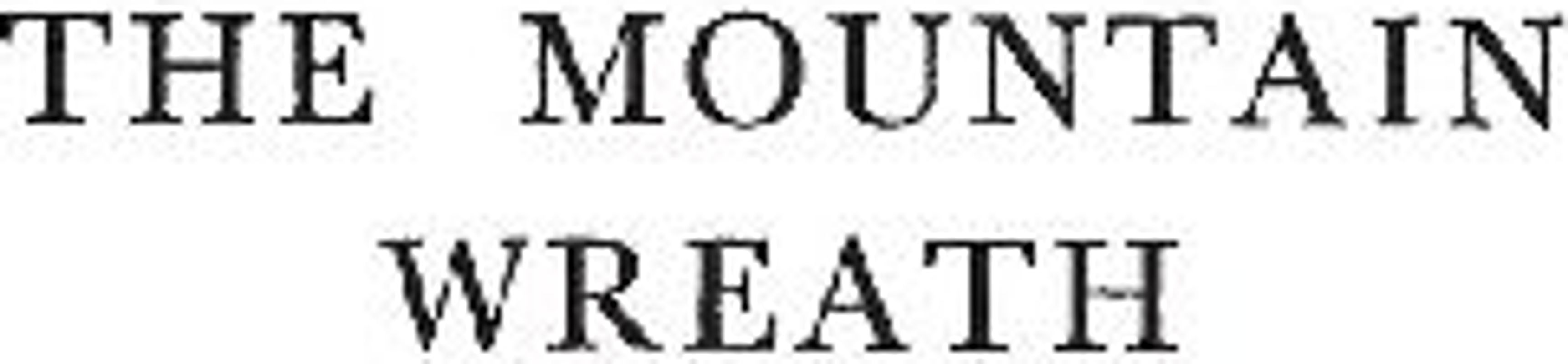 The Mountain Wreath of P.P. Nyegosh