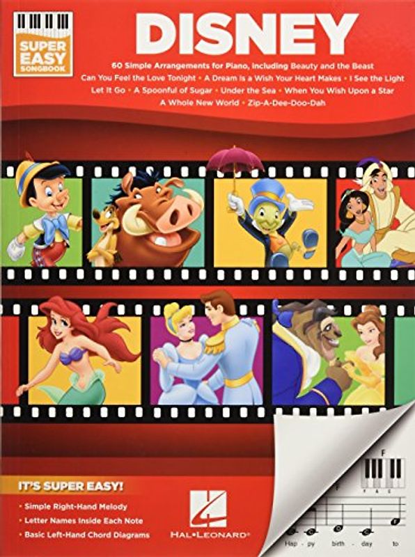 Disney - Super Easy Songbook - Disney Piano Music Book with Accessible Arrangements - Easy-To-Play Piano Sheet Music Book