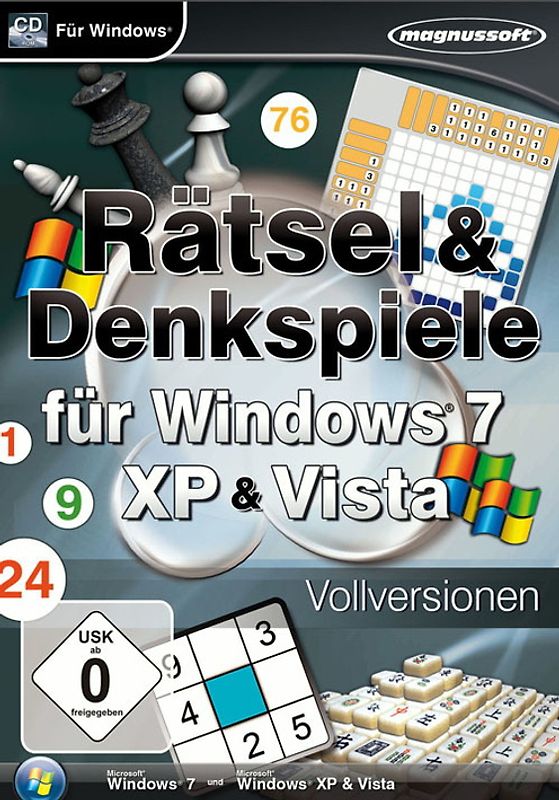 Rätsel und Denkspiele für Windows 7, XP und Vista PC Spiele