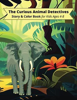 The Curious Animal Detectives: Story & Color Book for Kids Ages 4-8