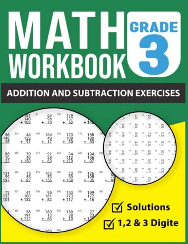 Math Workbook For Grade 3 Addition and Subtraction Exercises