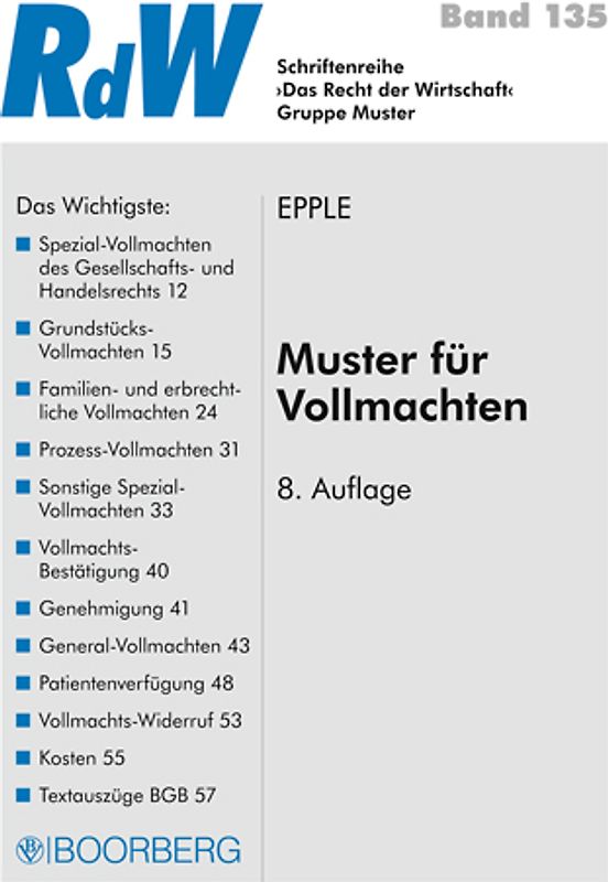 Muster für Vollmachten