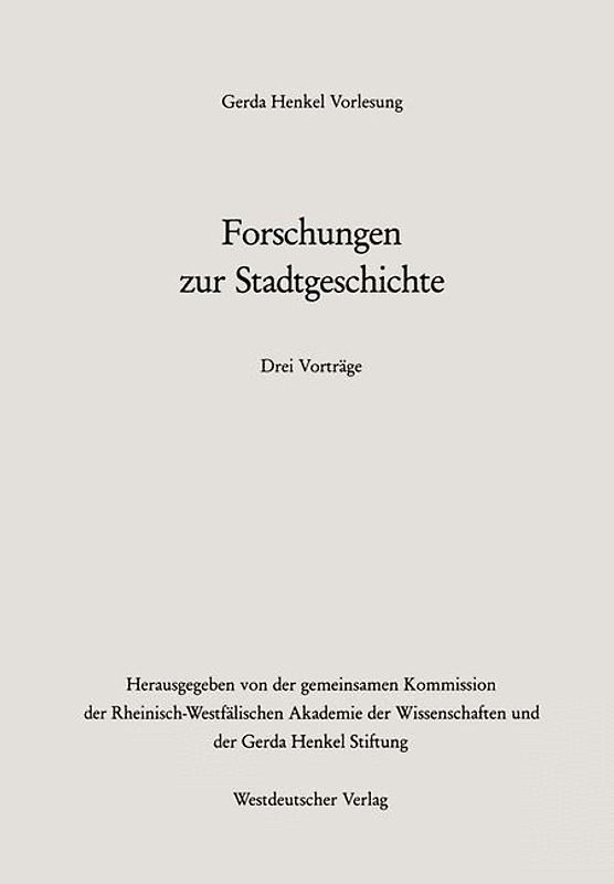 Forschungen zur Stadtgeschichte