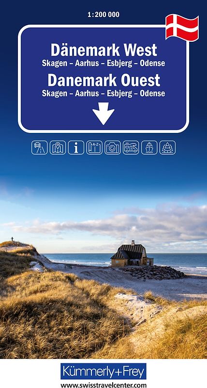 Kümmerly+Frey Regional-Strassenkarte Dänemark West 1:200.000
