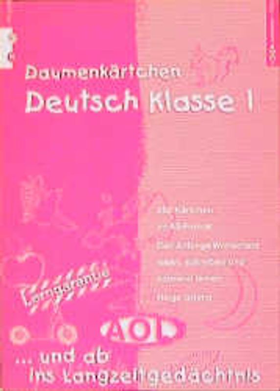 Daumenkärtchen Deutsch Klasse 1
