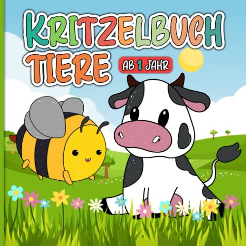 Kritzelbuch Tiere ab 1 Jahr: Malbuch mit Tiere Motive zum Kritzeln und Ausmalen für Kinder | Unterstützt die Motorik und Kreativität | Ideal als Geschenk für Mädchen und Jungen ab 1 jahr