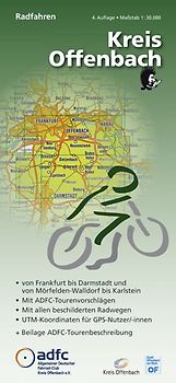 Radwanderkarte - Radfahren - Kreis Offenbach 4. Auflage - Maßstab 1:30.000