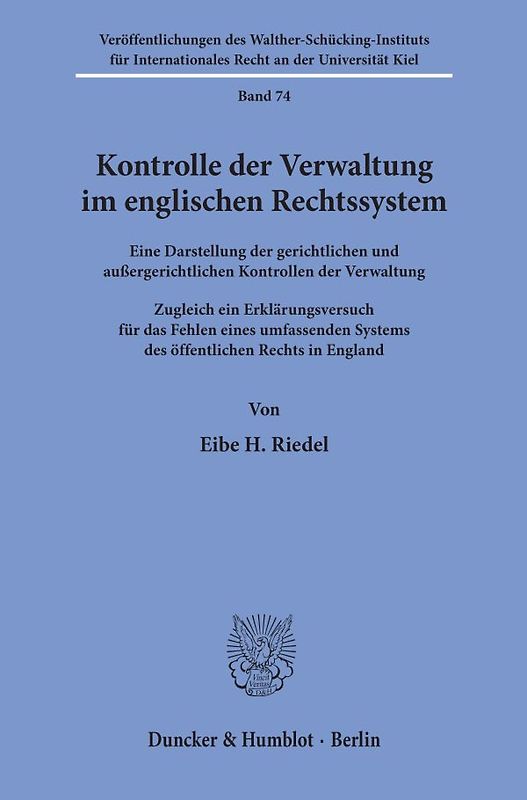 Kontrolle der Verwaltung im englischen Rechtssystem.