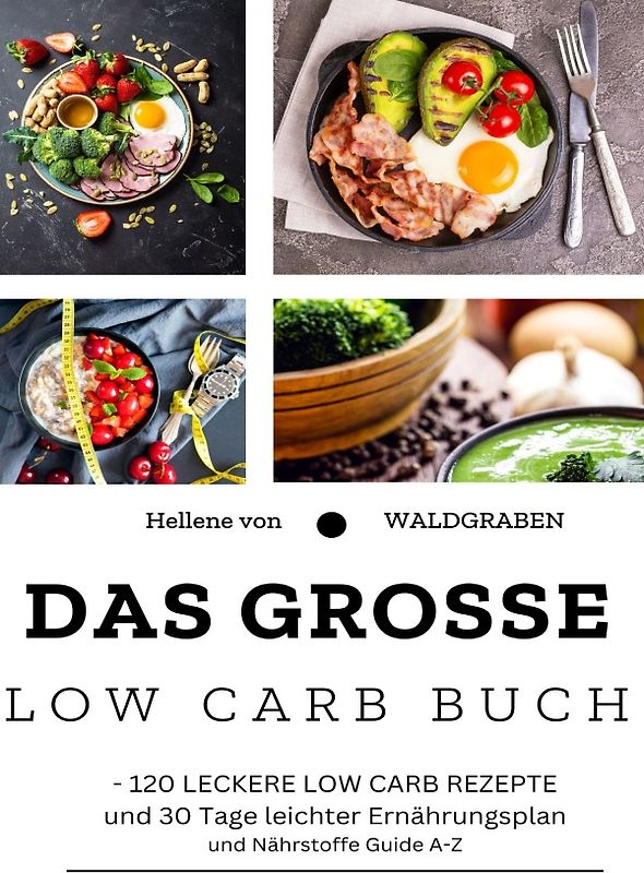 DAS GROSSE LOW CARB BUCH:NEU 120 LECKERE LOW CARB REZEPTE und 30 Tage leichter Ernährungsplan und Nährstoffe Guide A-Z