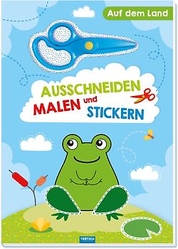 Trötsch Bastelbuch mit Schere Ausschneiden, Malen und Stickern Auf dem Land