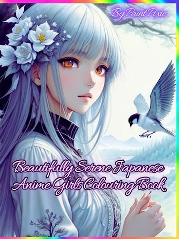 Beautifully Serene Japanese Anime Girls Colouring Book