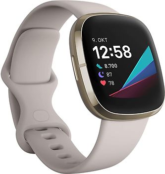 Fitbit Sense 40 mm oro con correa de silicona blanca [Wifi]