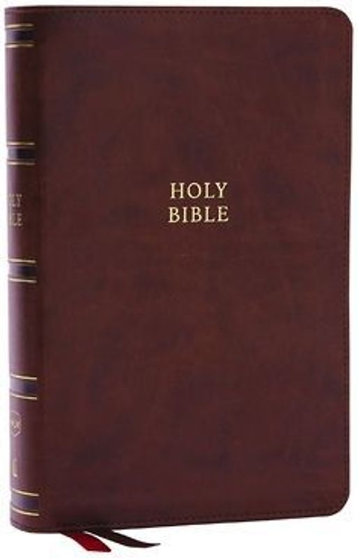NKJV, Single-Column Reference Bible, Verse-by-verse, Brown Leathersoft, Red Letter, Comfort Print