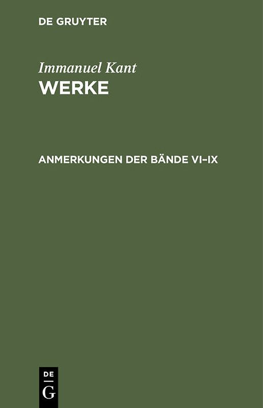 Anmerkungen der Bände VI–IX