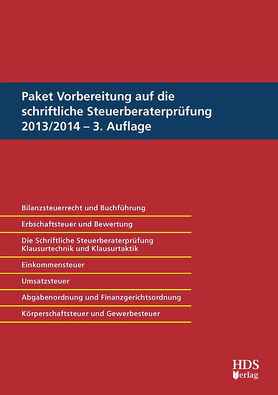 Paket Vorbereitung auf die schriftliche Steuerberaterprüfung 2013/2014