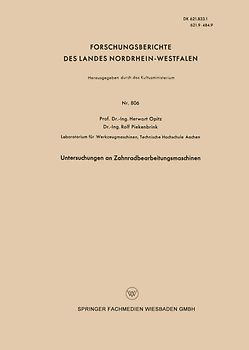 Untersuchungen an Zahnradbearbeitungsmaschinen