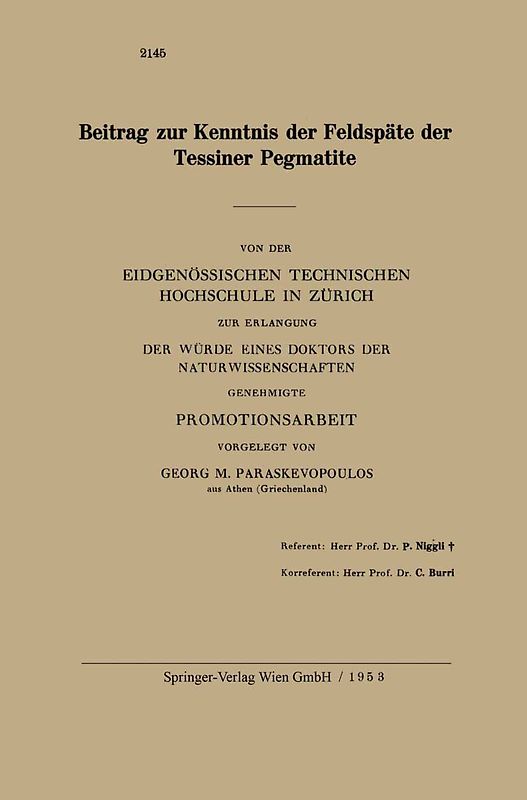 Beitrag zur Kenntnis der Feldspäte der Tessiner Pegmatite