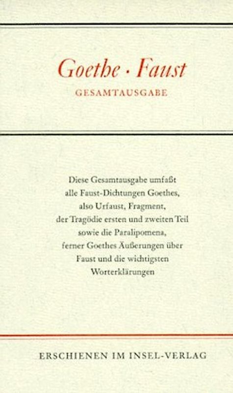 Faust. Gesamtausgabe
